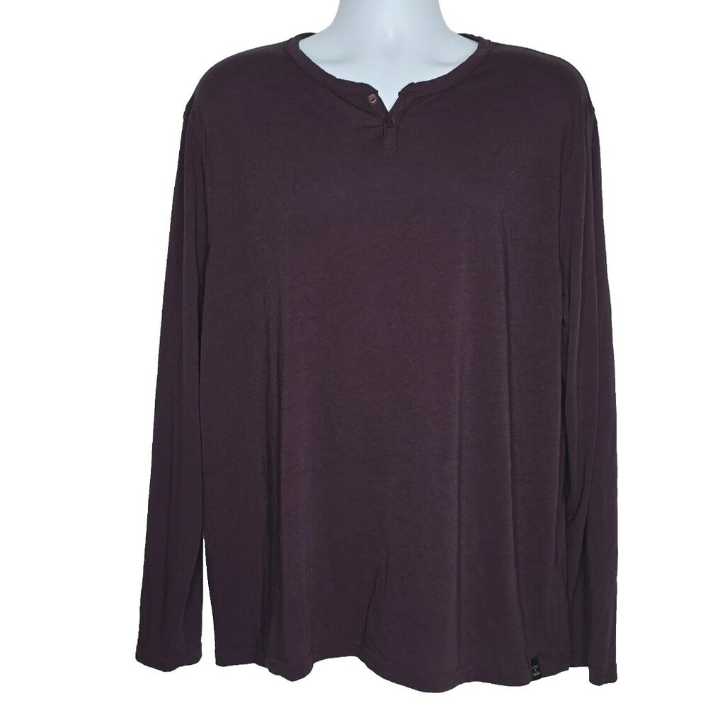 Lucky‎ Brand Mens XL Shirt Purple Long Sleeve Venice Burnout Henley